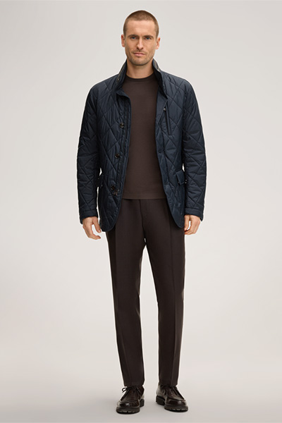 Steppjacke Laerte mit Stehkragen und Kapuze in Navy