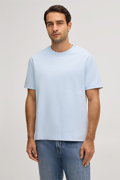 Baumwollmix-T-Shirt Sivo in Hellblau