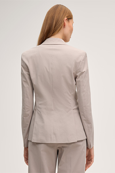 Baumwollstretch-Gabardine-Blazer in Taupe