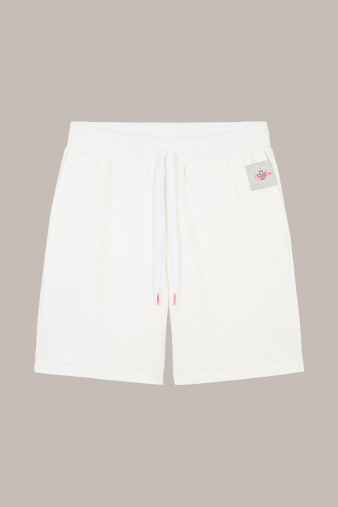 Unisex cotton loungewear shorts in ecru