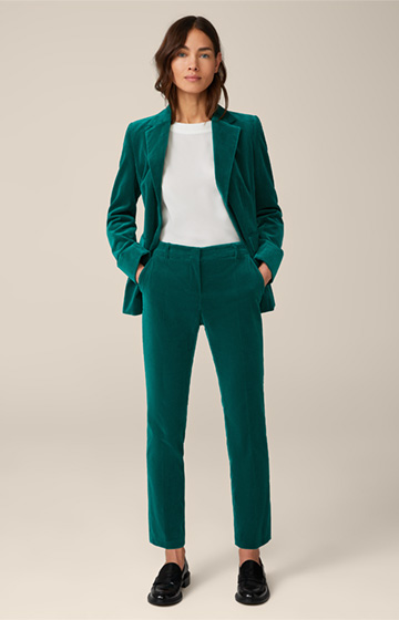 Velvet Suit Trousers in Green