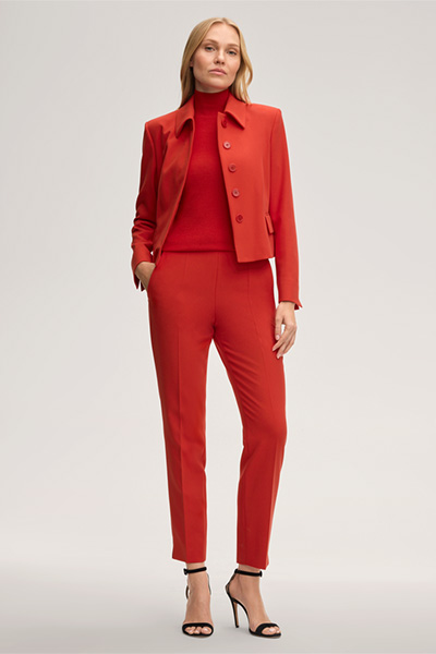 Crêpe-Blazer-Jacke in Rot