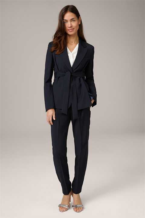 <p><strong>Shop the look:</strong><br> Virgin wool pantsuit in navy</p>