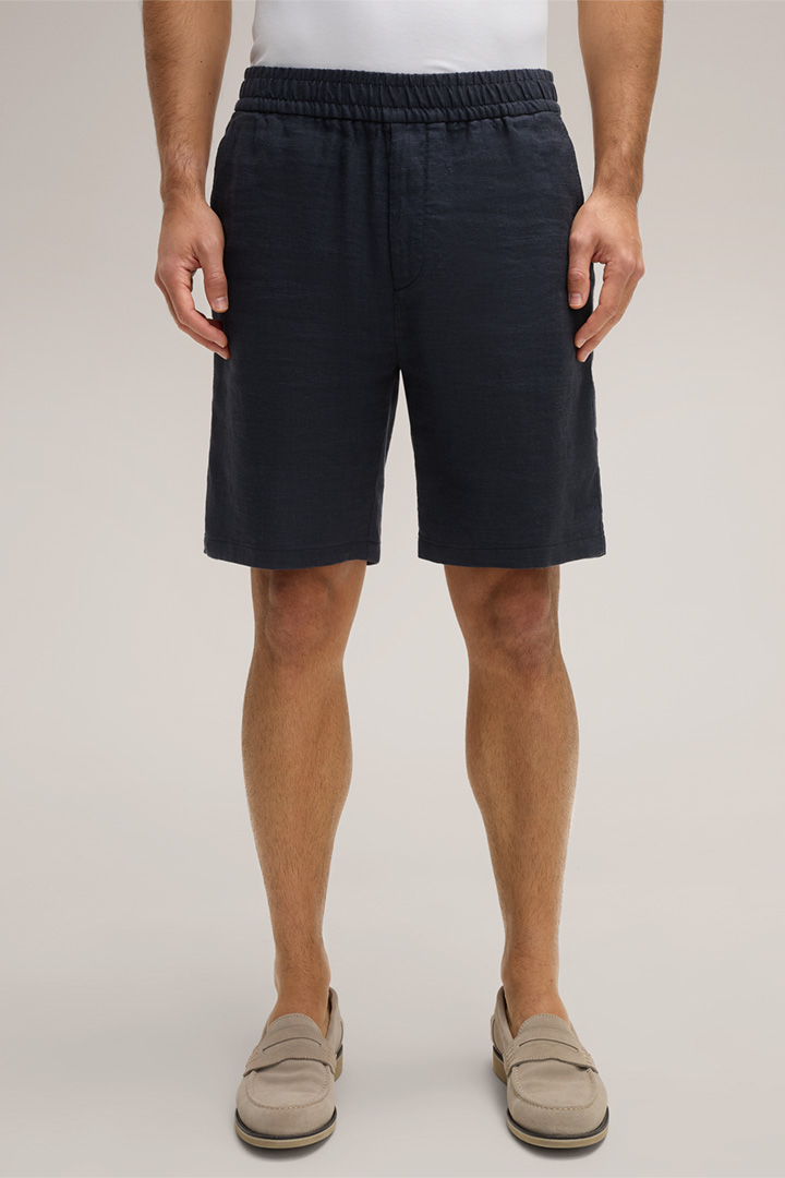 Scurtino Linen Blend Shorts in Navy
