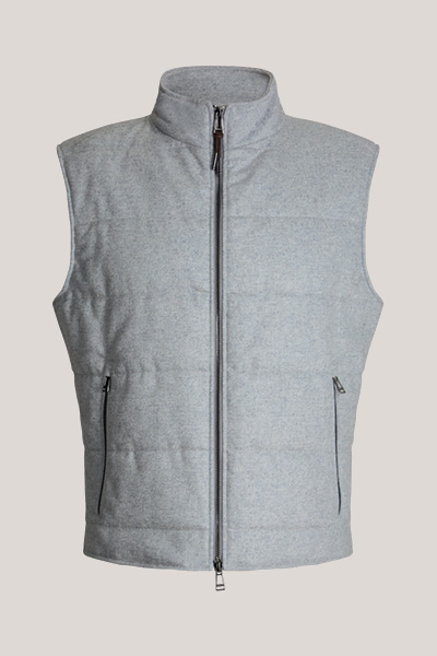 Wollmix-Weste Erice mit Stehkragen in Hellblau