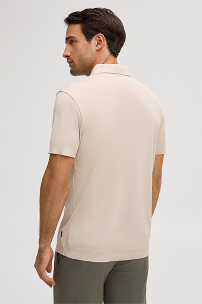 Baumwoll-Polo Floro in Beige