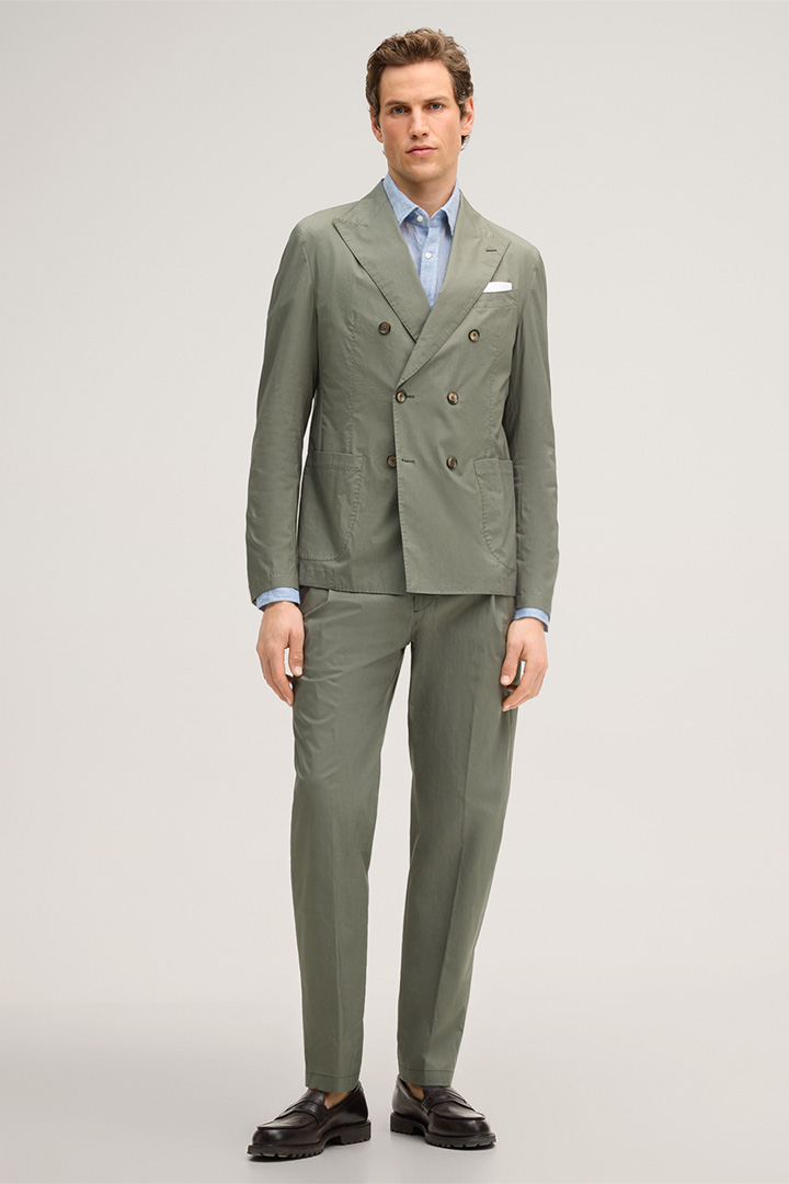 Mène à la page produit « Veste croisée en coton mélangé Baristo, couleur olive »