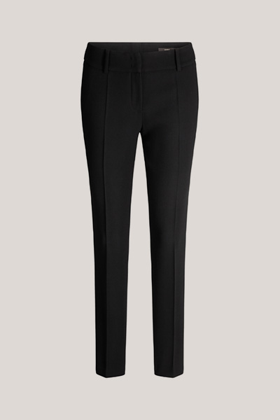 Wollcrêpe-Anzug-Hose in Schwarz