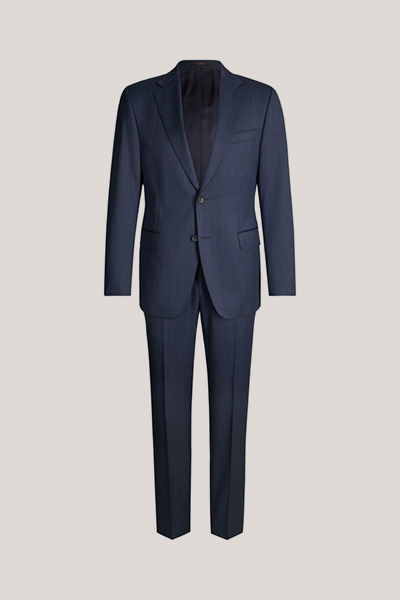 Costume en laine vierge Sera-Sole, en bleu marine chiné