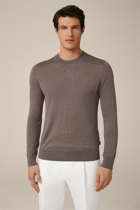 Nando Knitted Sweater with Silk and Cashmere in Brown
