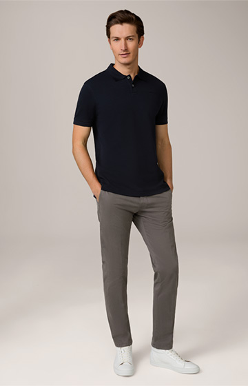 Paolos Cotton Polo Shirt in Navy