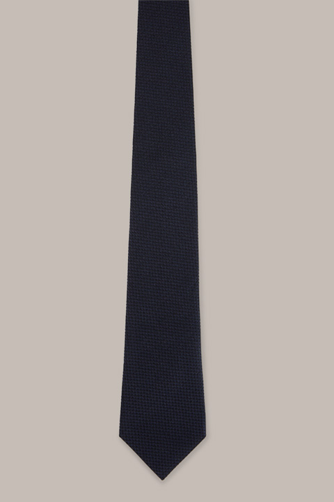 Silk Tie in a Navy Pattern