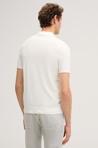 Baumwoll-Polo-Shirt Cashmilo mit Cashmere und Seide in Ecru