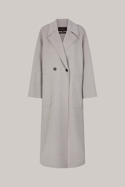 Schurwoll-Doubleface-Mantel in Grau