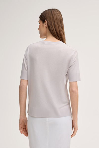Lyocell-Baumwoll T-Shirt in Beige