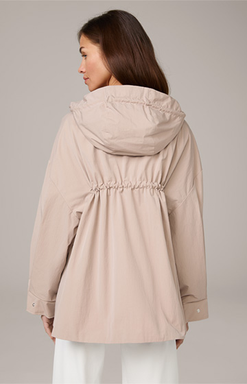 Cotton Blend Parka in Taupe