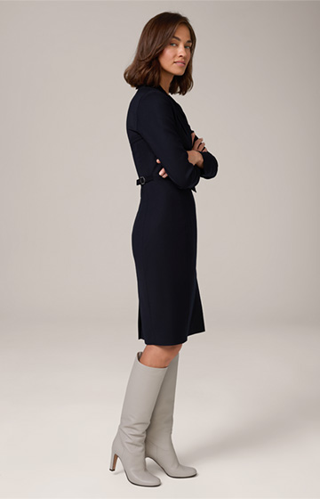 Flanell-Blazer-Kleid in Navy