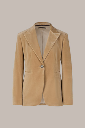 Blazer en velours, en beige