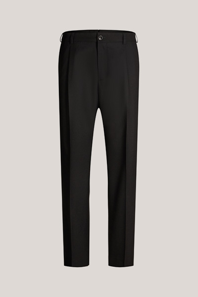 Francos Virgin Wool Modular Trousers with Pleats in Black
