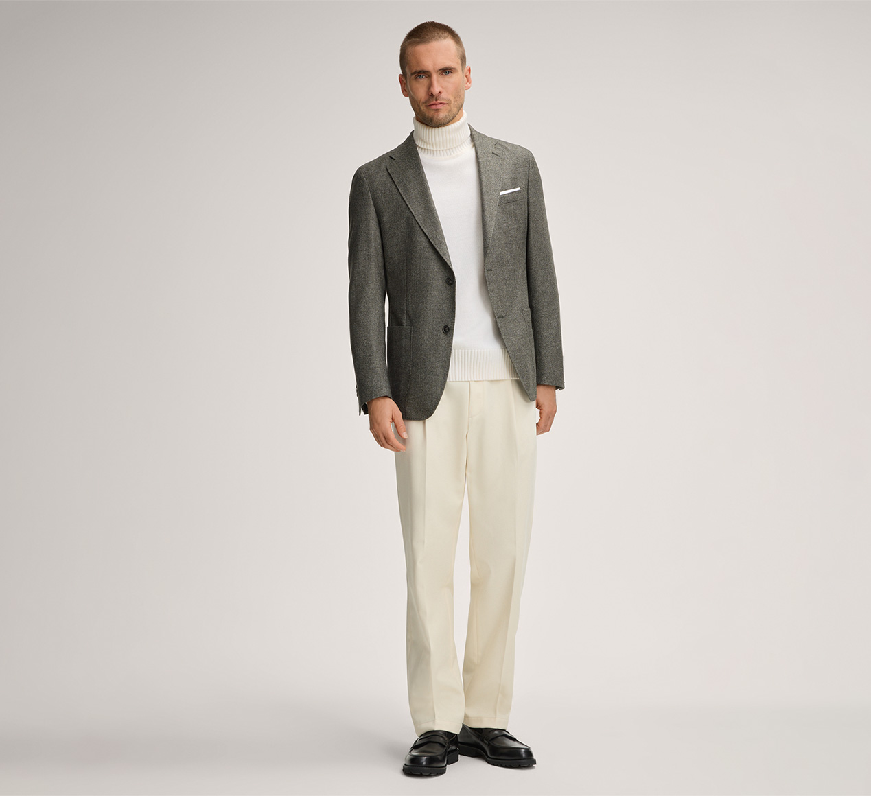 windsor. präsentiert das Produkt Schurwoll-Baukasten-Sakko Giro in Grün strukturiert aus der Kategorie Sakkos