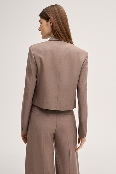 Lyocell double-breasted Spencer blazer in brown