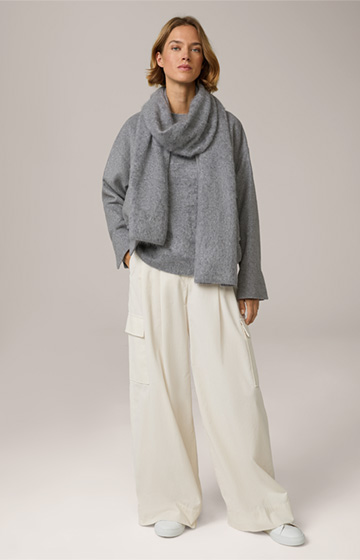 Brushed-Cashmere-Schal in Grau