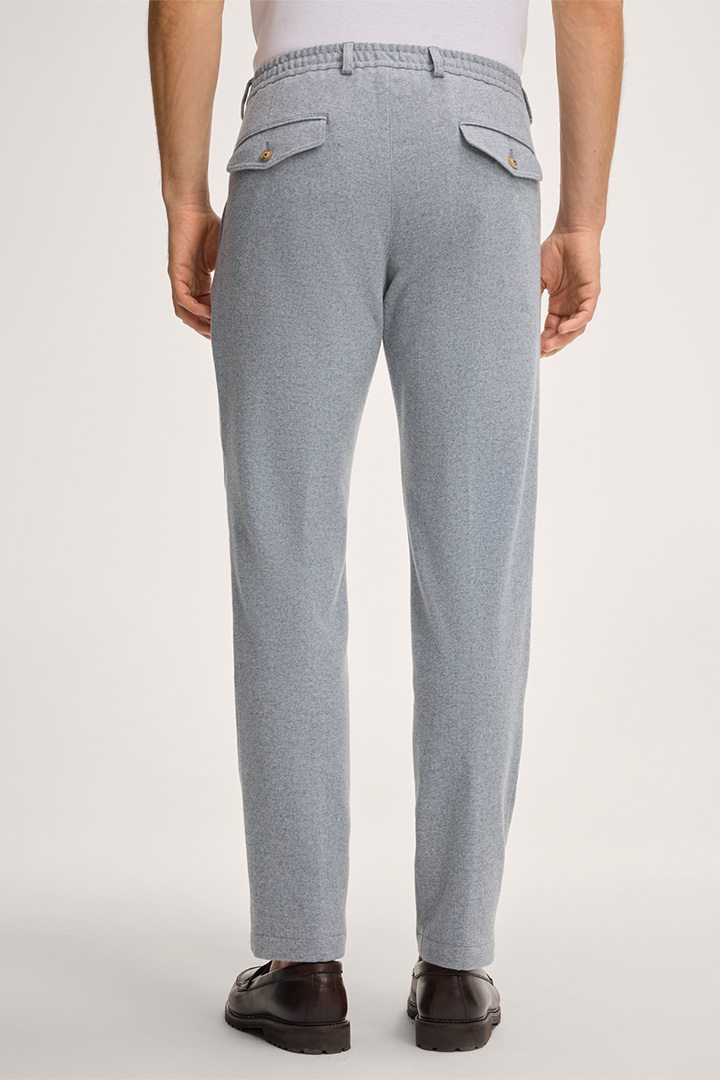 Flomo Wool Blend Modular Trousers with Pleats in Light Blue