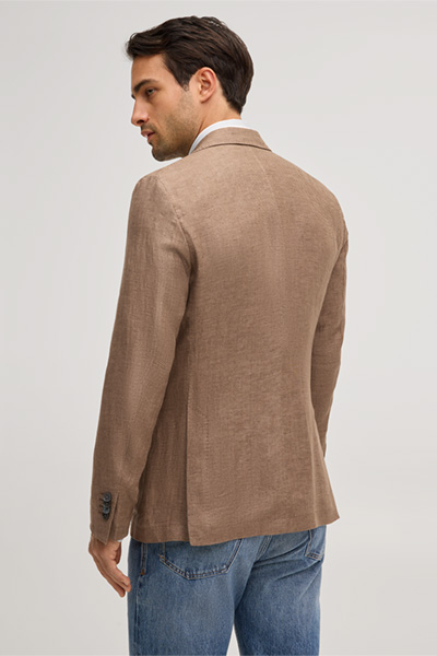 Giorno linen jacket in brown