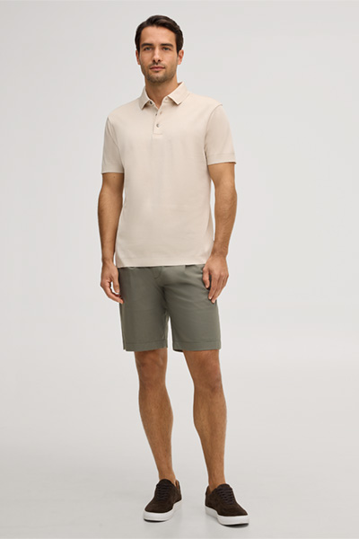 Scrivo cotton blend shorts in olive