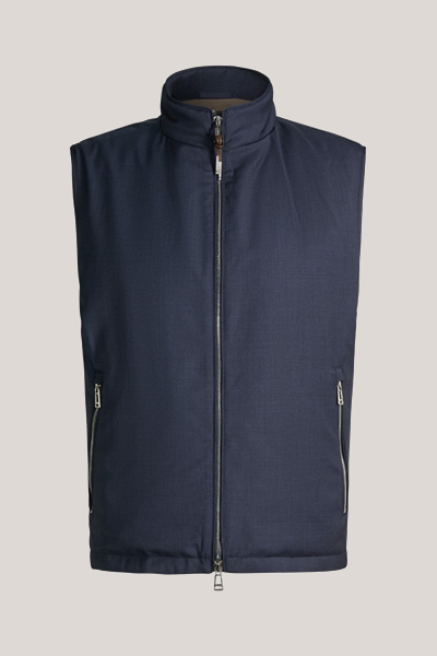 Empoli virgin wool travel waistcoat in navy