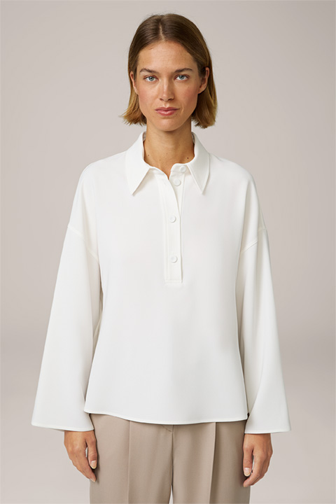 Crêpe Slip-on Shirt in Ecru