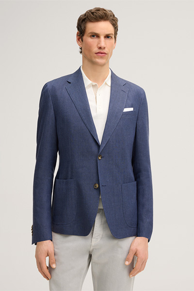 Giro Modular Jacket in a Wool Blend with Linen in Blue