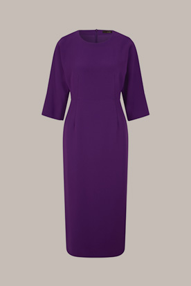 Midi-Length Crêpe Dress in Purple