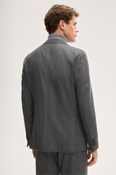 Wollmix-Baukasten-Sakko Giro mit Cashmere in Anthrazit Fischgrat