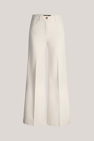 Cotton Stretch Marlene Trousers in Ivory