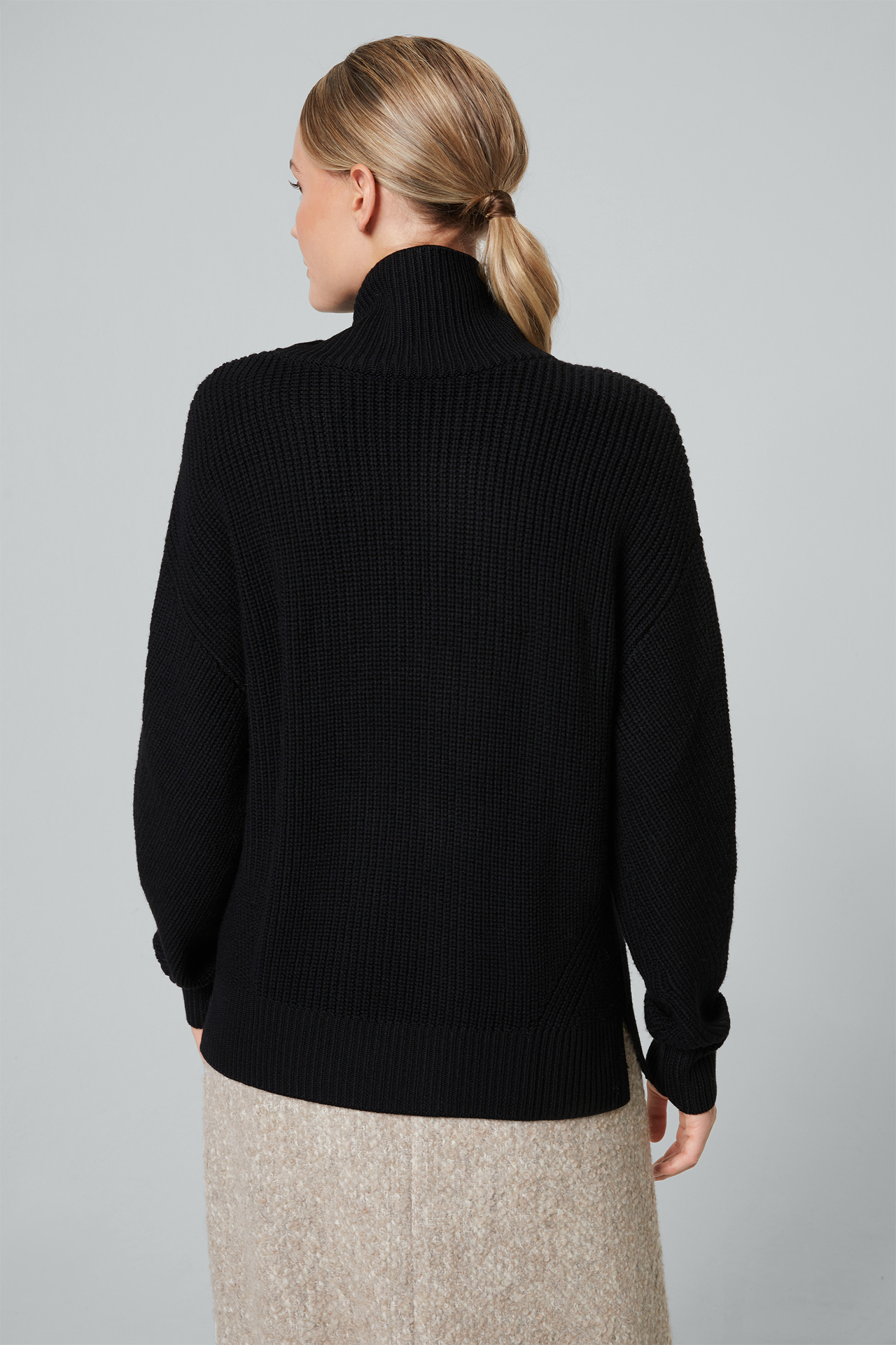 Merino-Pullover in Schwarz - im windsor. Online-Store