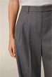 Flannel Marlene Trousers with Pleats in Smoke Grey
