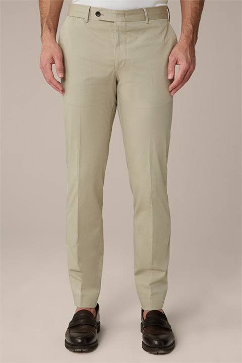Santios Cotton and Satin Chinos with Silk in Beige/Grey