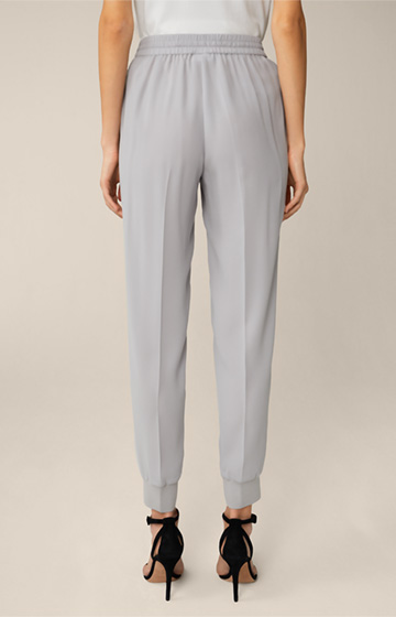 Jogger-style Crêpe Trousers in Grey