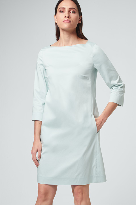 Baumwollsatin-Kleid in Mint