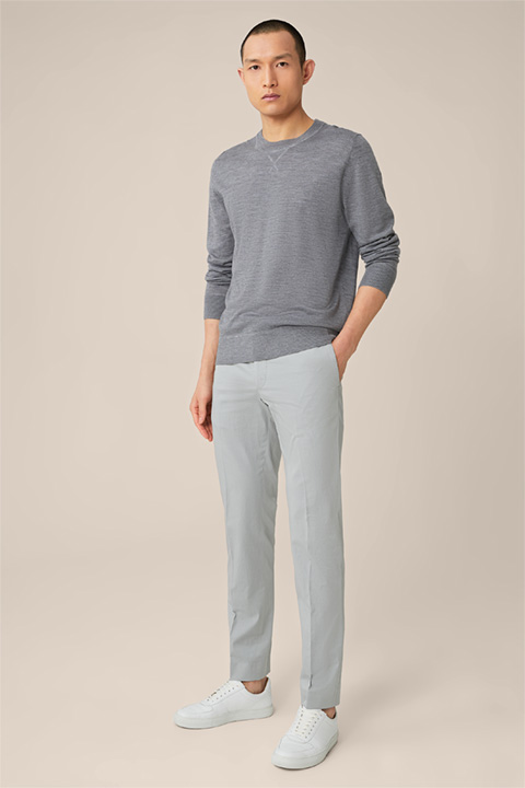 Santios Cotton Satin Trousers in Pastel Grey