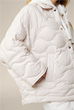 Quilted Cape Jacket with Raglan Sleeves in Light Beige