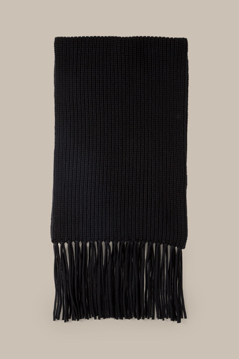 Merino Wool Scarf in Black