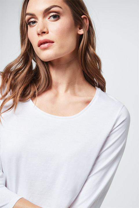 Baumwoll-Shirt in Weiß