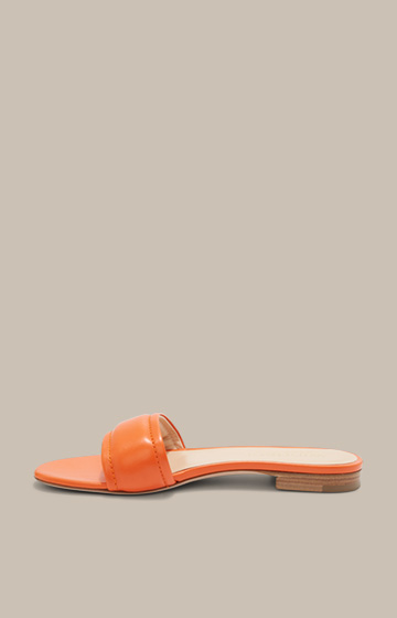 Lamb Nappa Leather Slides by Unützer in Orange