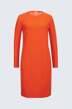 Crêpe-Kleid in Orange