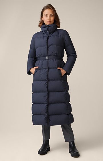 Down Quilted Coat in Navy