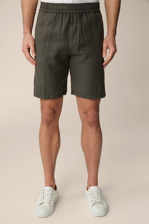 Olive Scurtino shorts in a linen mix