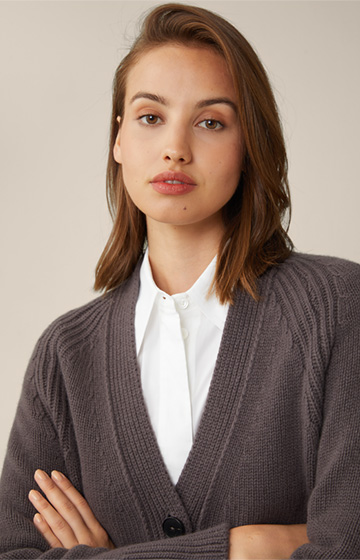 Cashmere-Cardigan in Taupe