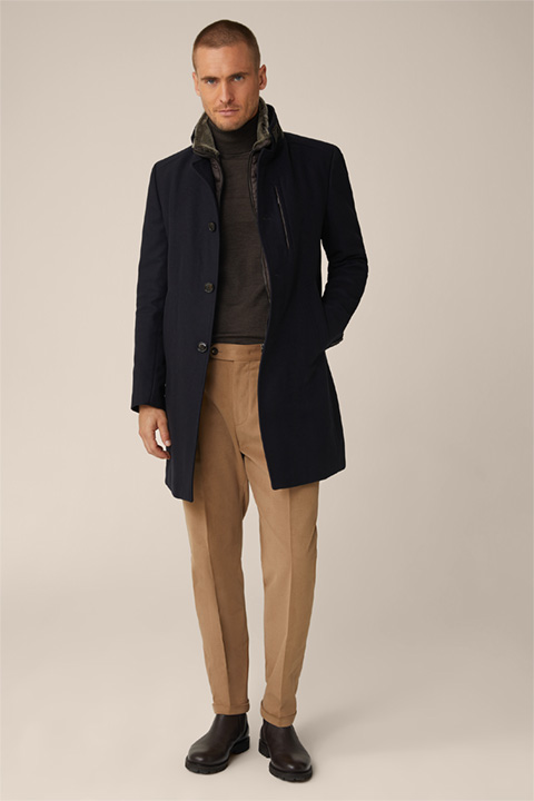 Rivano Coat with Cashmere in Navy